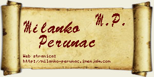 Milanko Perunac vizit kartica